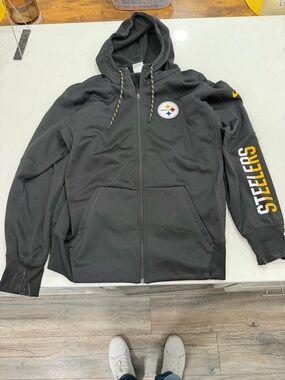 Nike Black Pittsburgh Steelers Full-Zip Hoodie with Yellow Accents